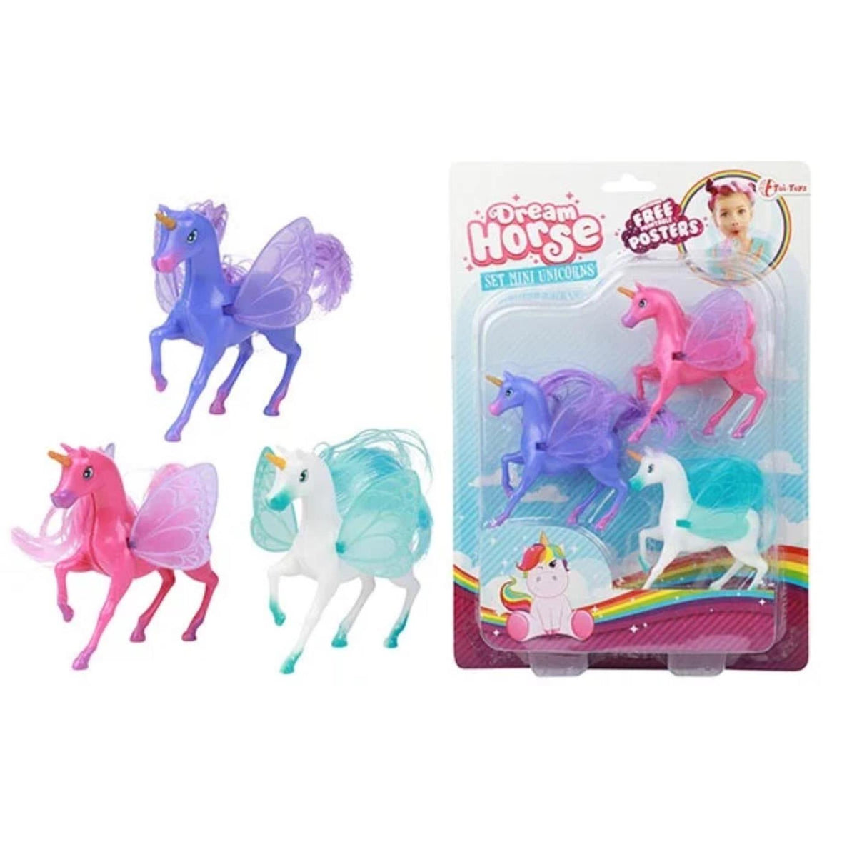 Toi-toys toi toys dream horse mini eenhoorns 3 stuks op kaart