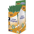 Balpen bic cristal fine medium groen luchtdoorlatende dop doorschijnende houder