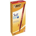 Balpen bic soft feel kunststof houder rood drukknop grip clip