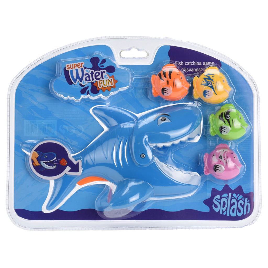 Haifisch-Angelspiel mit 4 Fischen