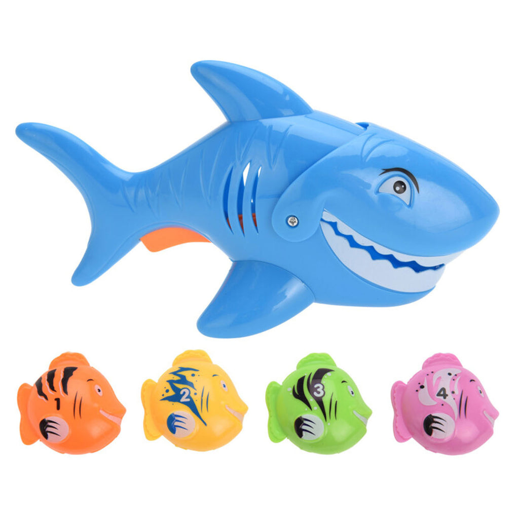 Haifisch-Angelspiel mit 4 Fischen