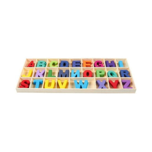 Houten letters alfabet, 130dlg.