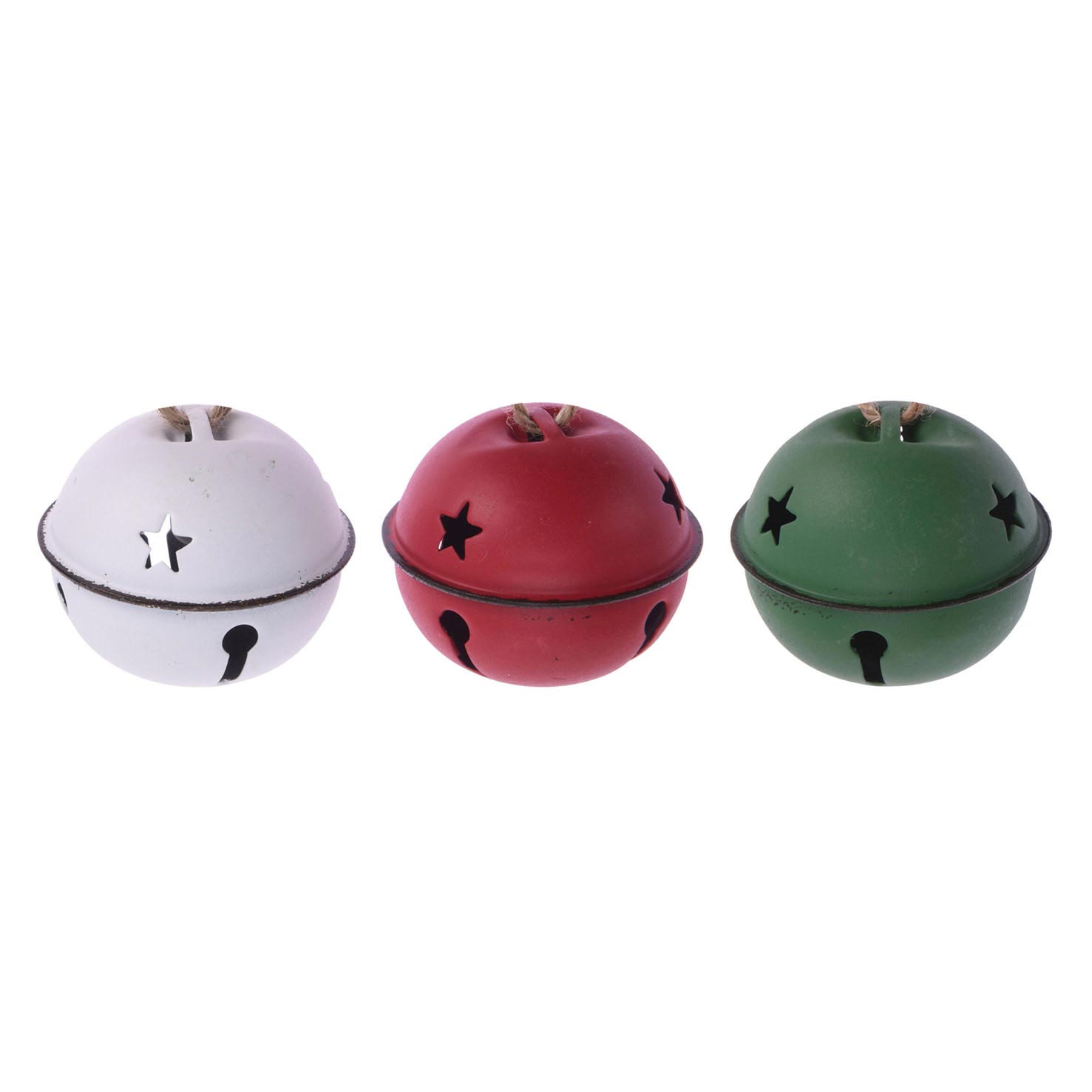 Set gekleurde kerstbellen, 6st.