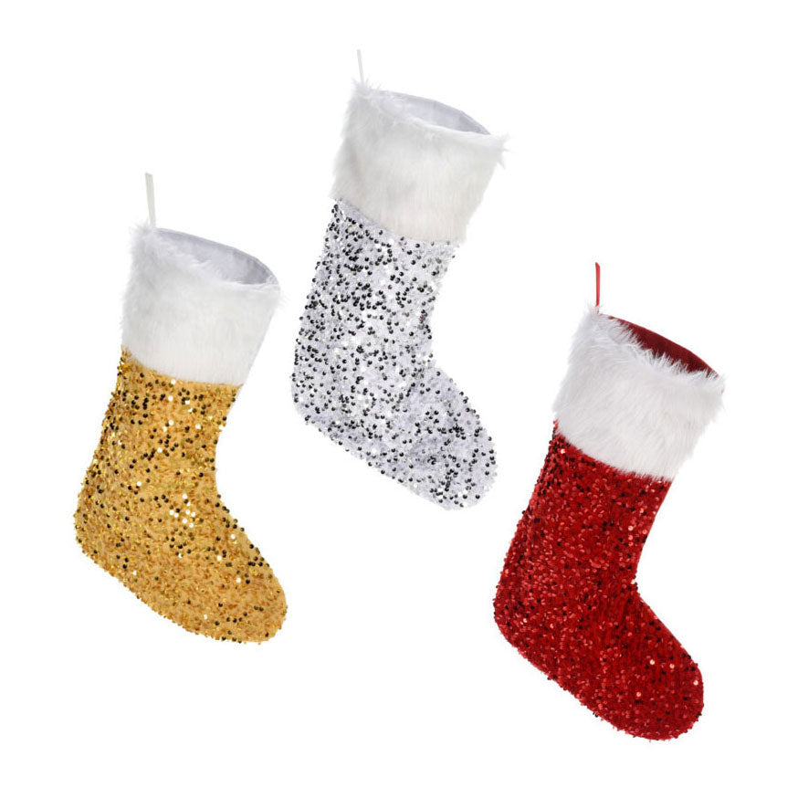 Kerstsok met pailletten