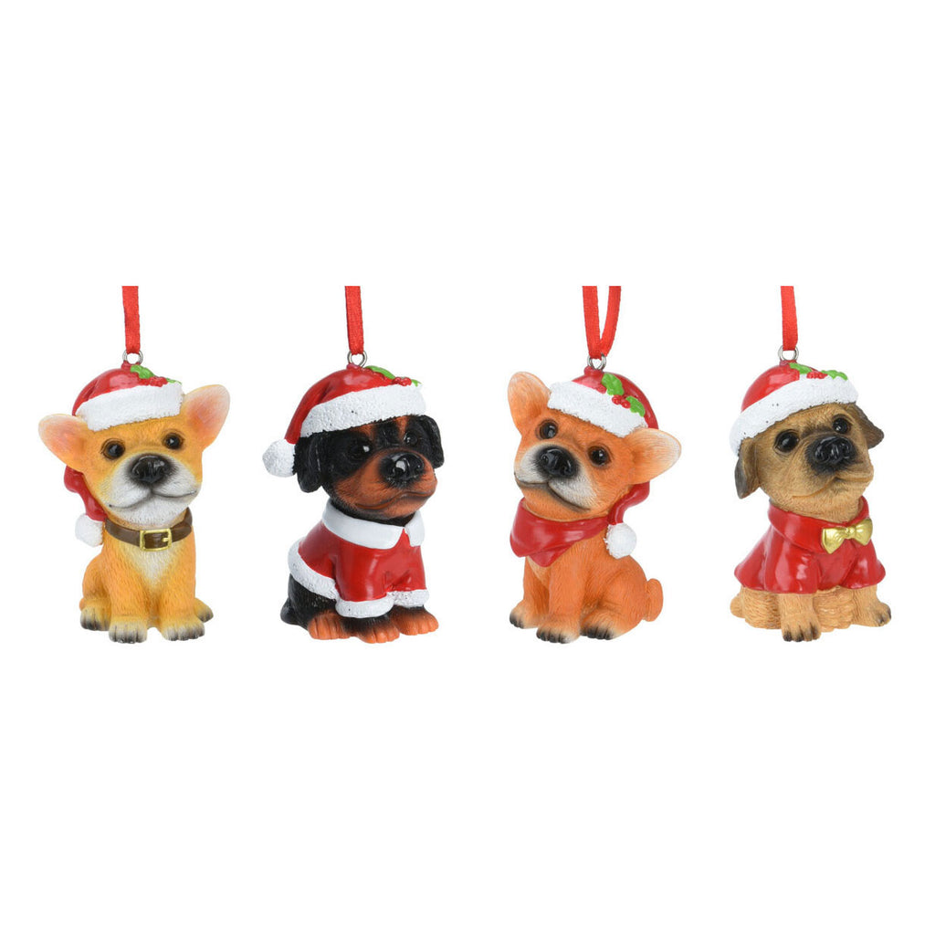 Weihnachtsbügelhund mit Weihnachtsmütze, Set à 12 Stück