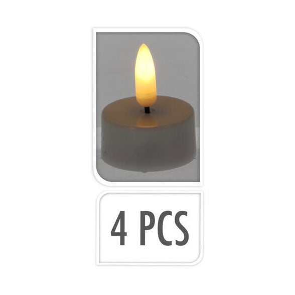 Teelicht-Set Weiß, 4 Stück.