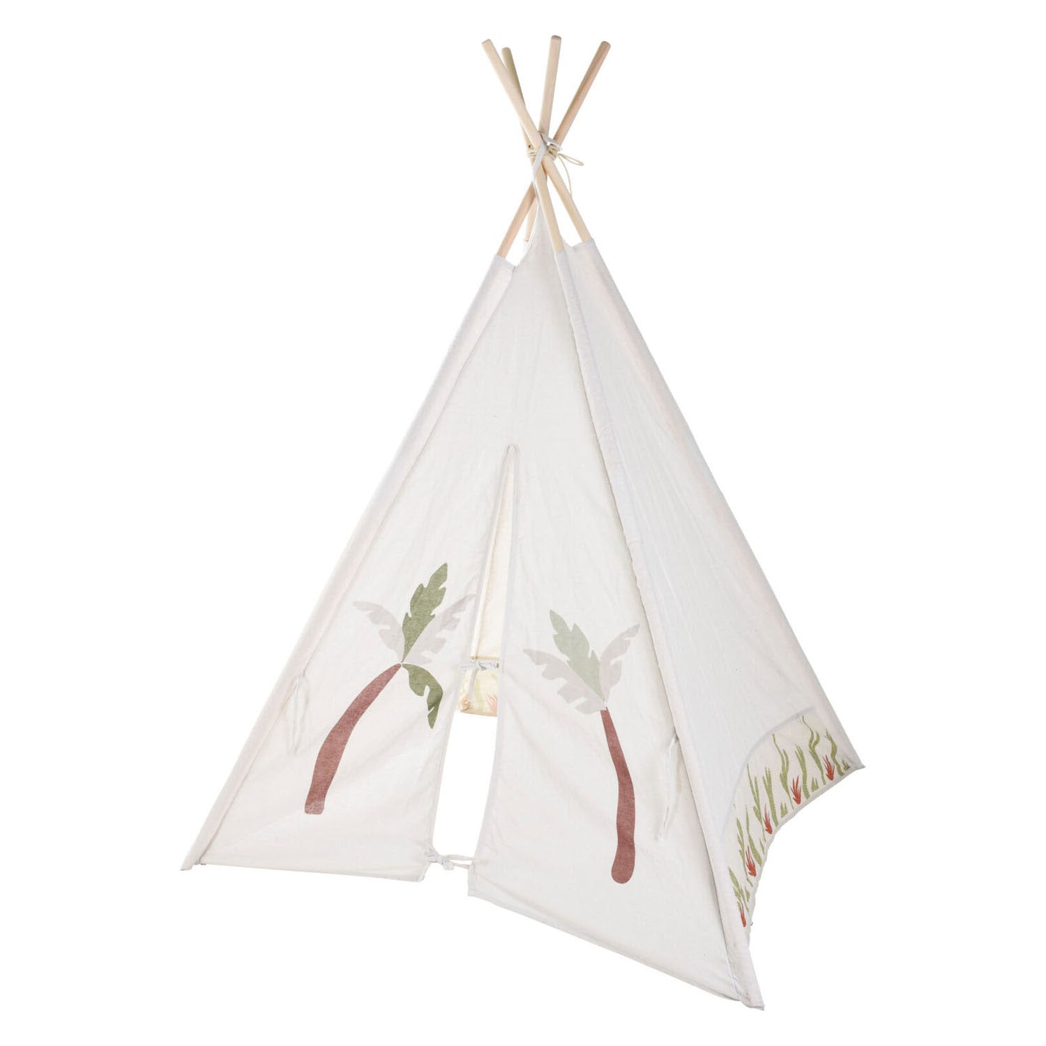 Weißes Tipi mit Pflanzenmuster, 160 cm