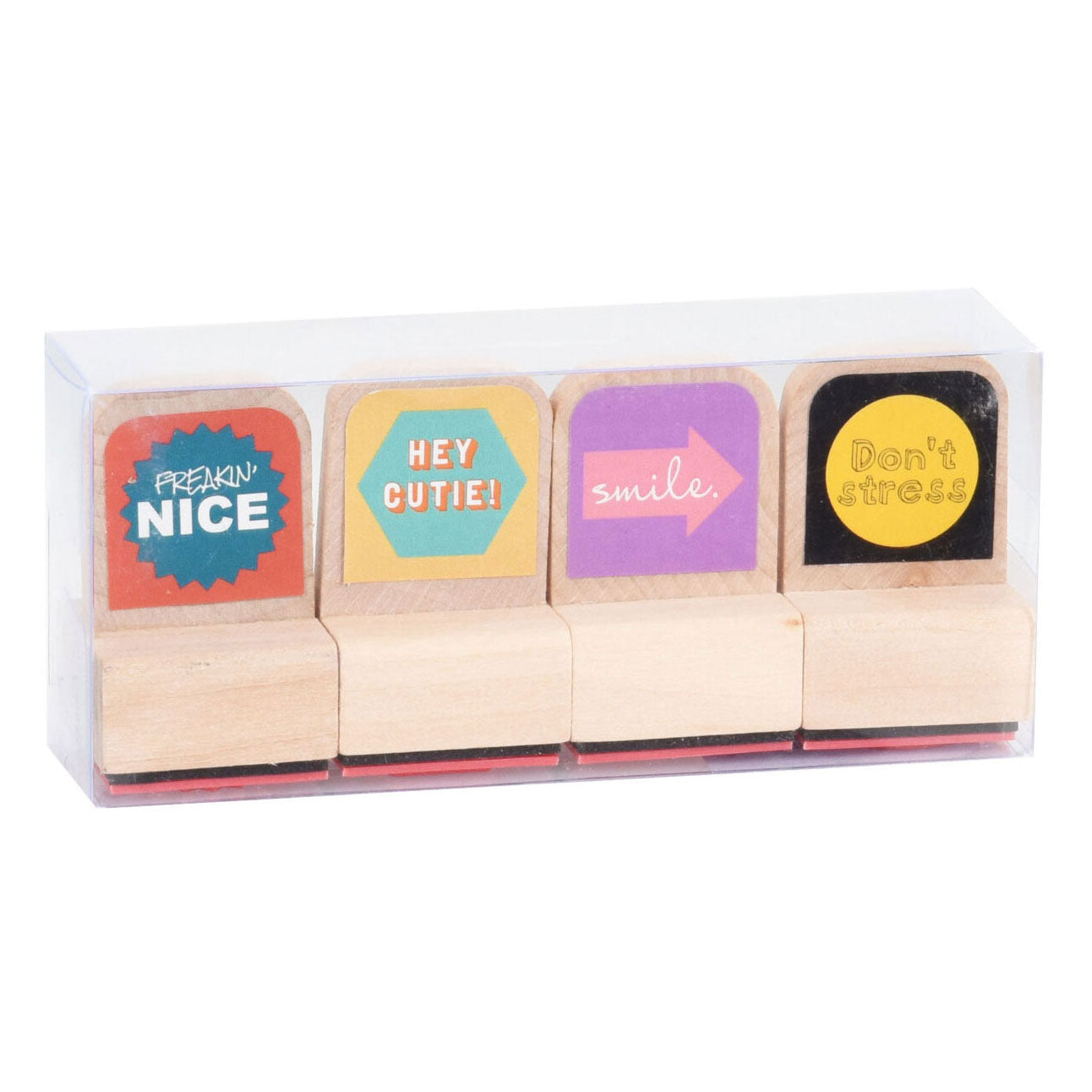 Stempel-Holzdesign, 4 Stück.
