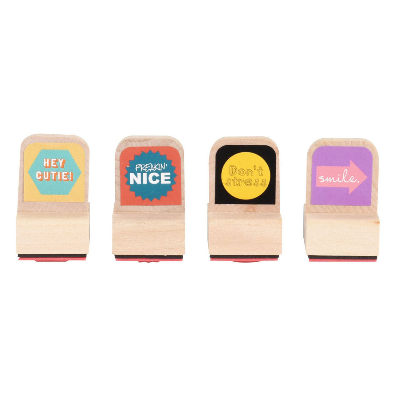 Stempel-Holzdesign, 4 Stück.