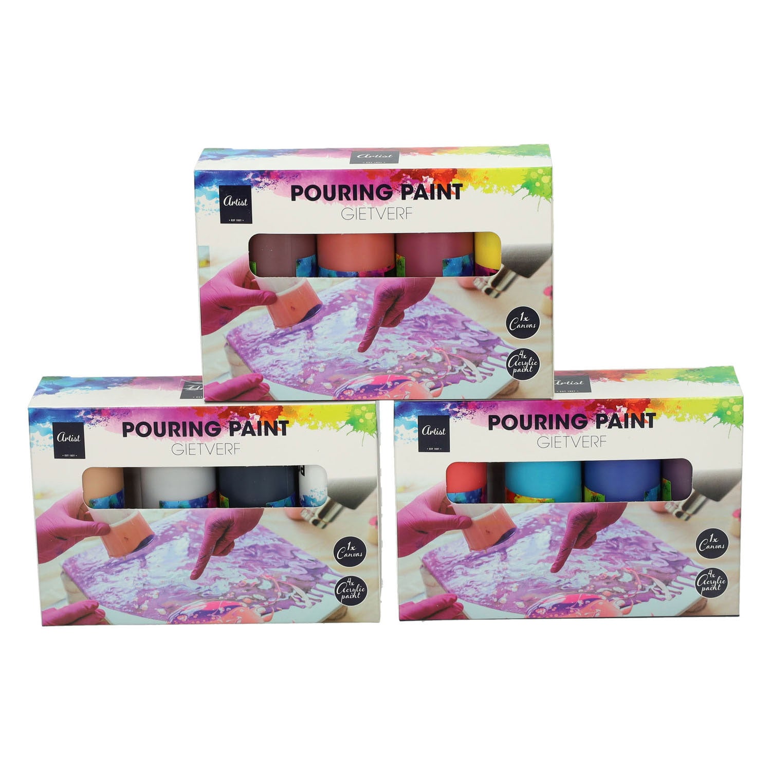 Acryl-Gießtechnik, 4 Farben