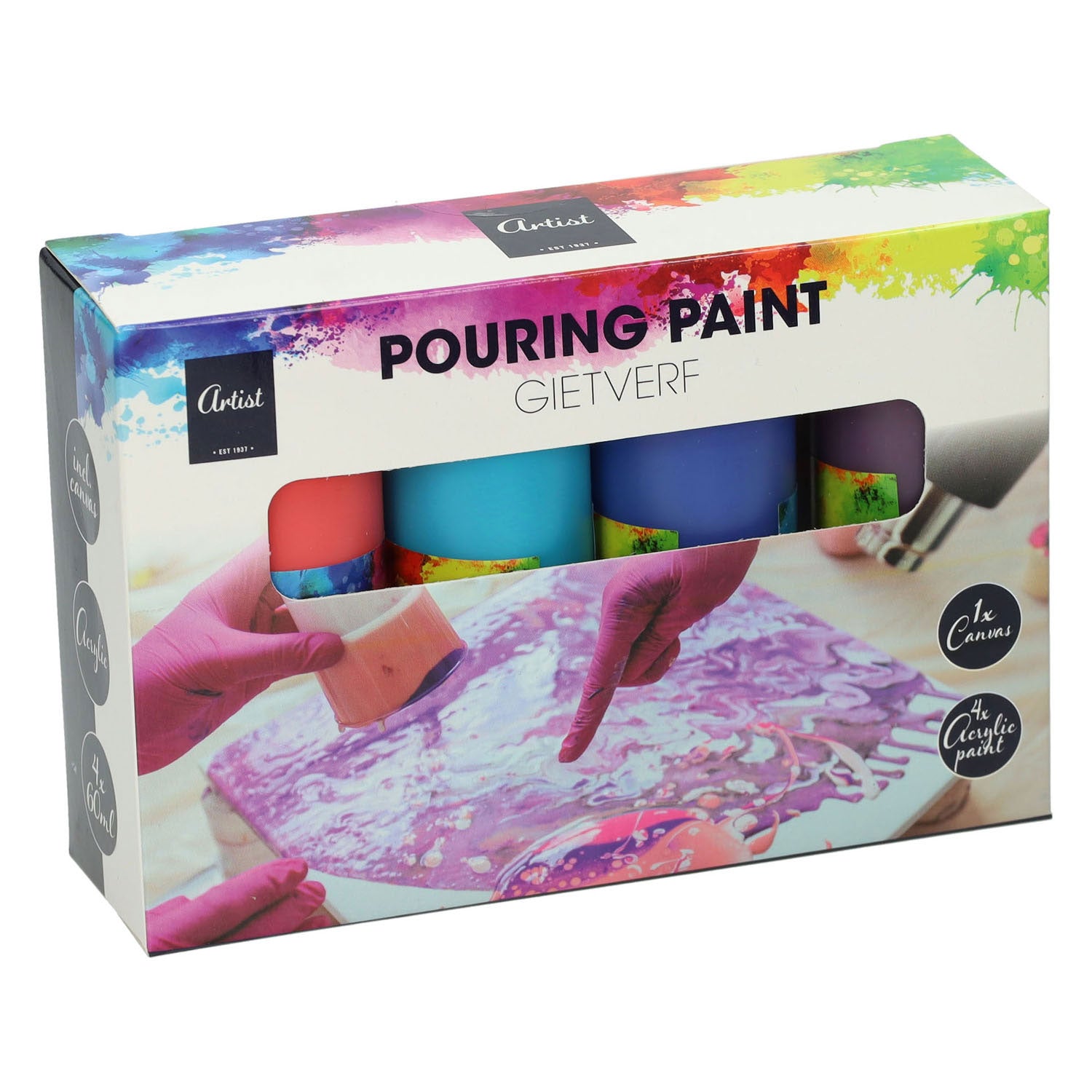 Acryl-Gießtechnik, 4 Farben