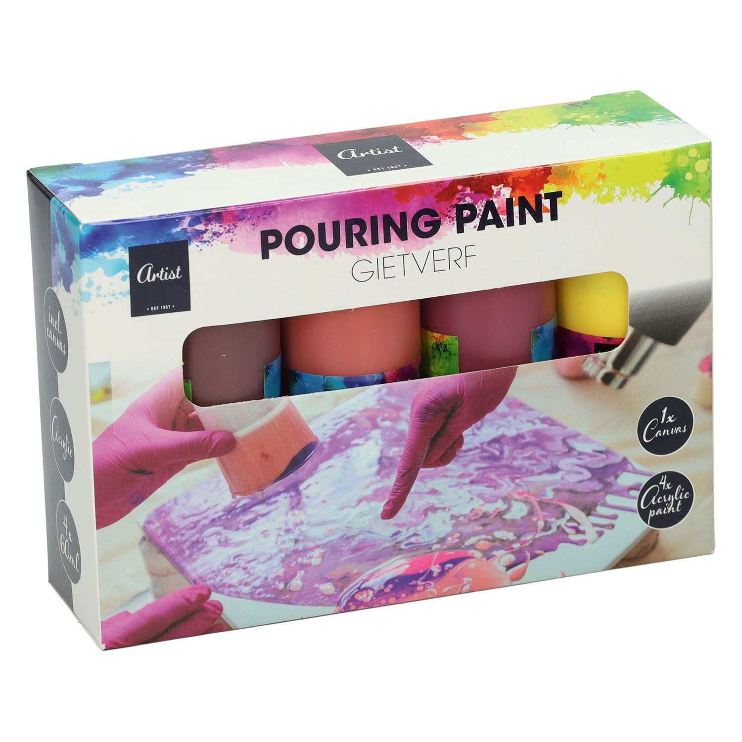 Acryl-Gießtechnik, 4 Farben