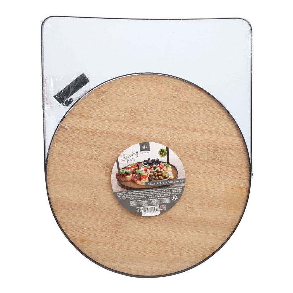 Koopman excellent houseware serveerplateau bamboe met handvat - duurzaam dienblad.