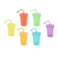 Koopman gekleurde drinkbekers speelgoed met rietje - set van 6 kunststof bekers.