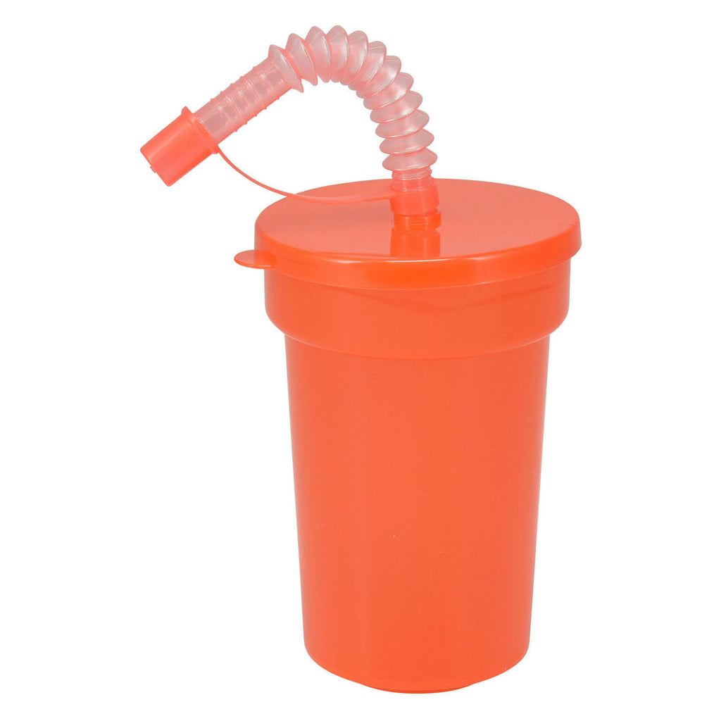 Farbiger Trinkbecher mit Strohhalm, 6-tlg.