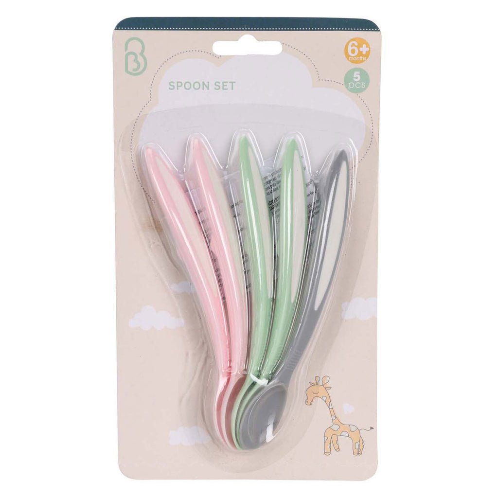 Set mit 5 Babylöffeln in Pastellfarben