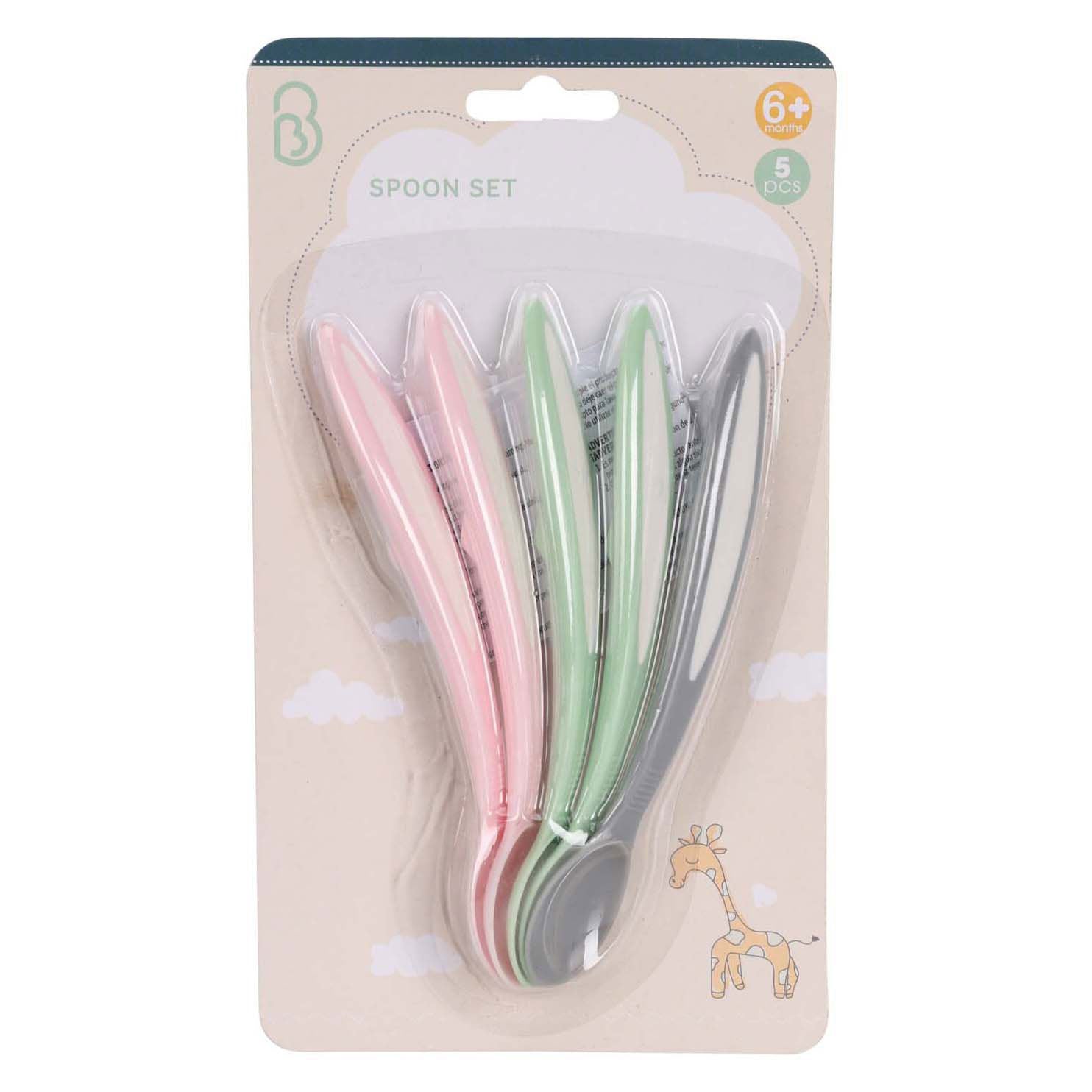 Set mit 5 Babylöffeln in Pastellfarben