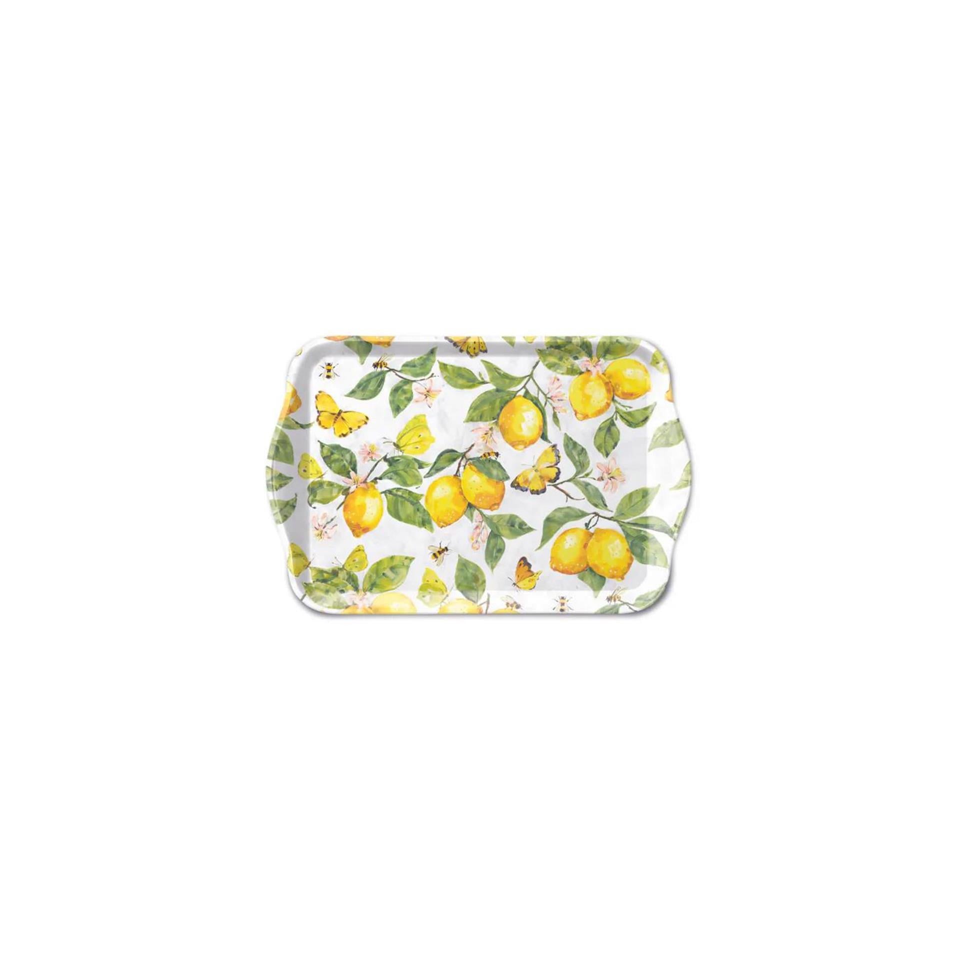 Ambiente tray melamine 13x21 cm fresh lemons wit