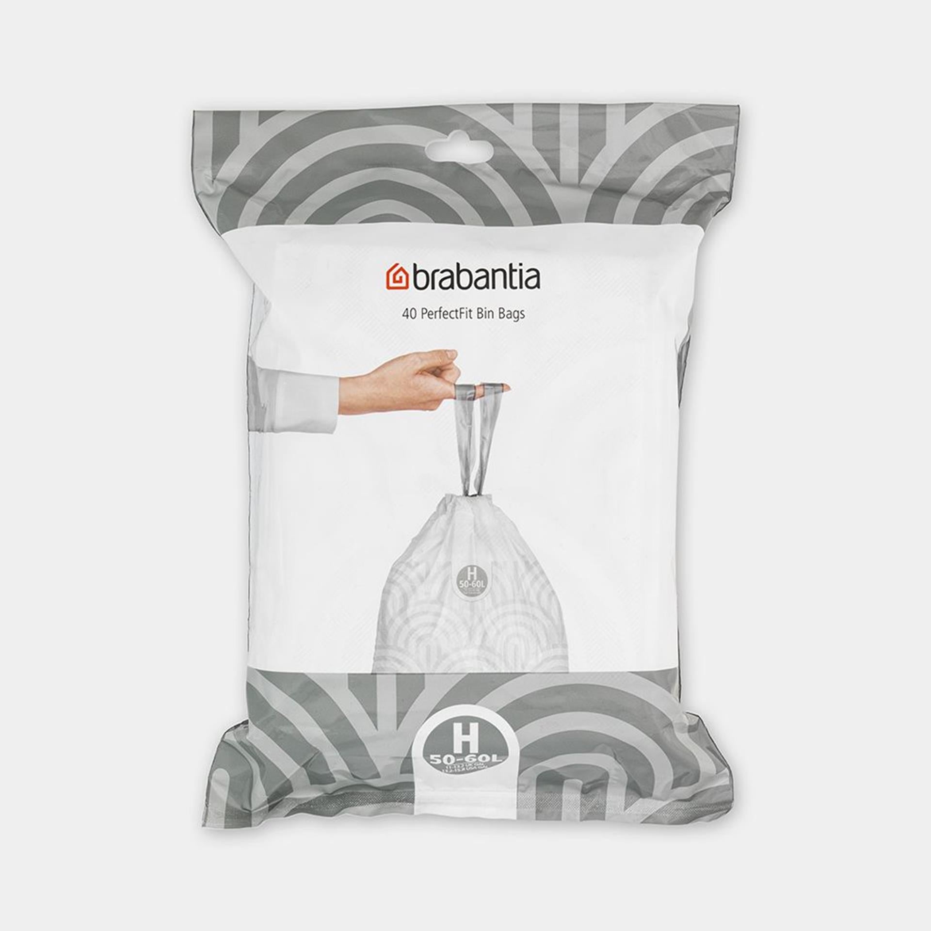 Brabantia perfectfit 50-60 liter vuilniszakken h dispenser pack 40 zakken