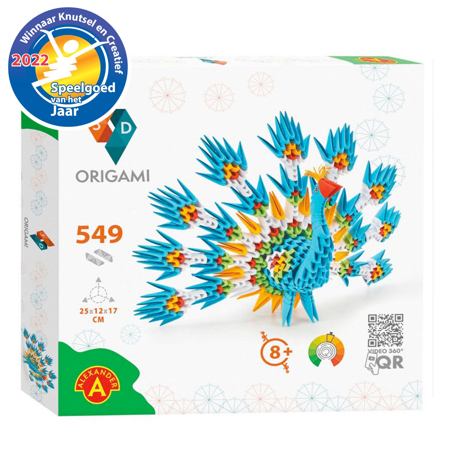Selecta Origami 3D - Pfau, 549 Teile.