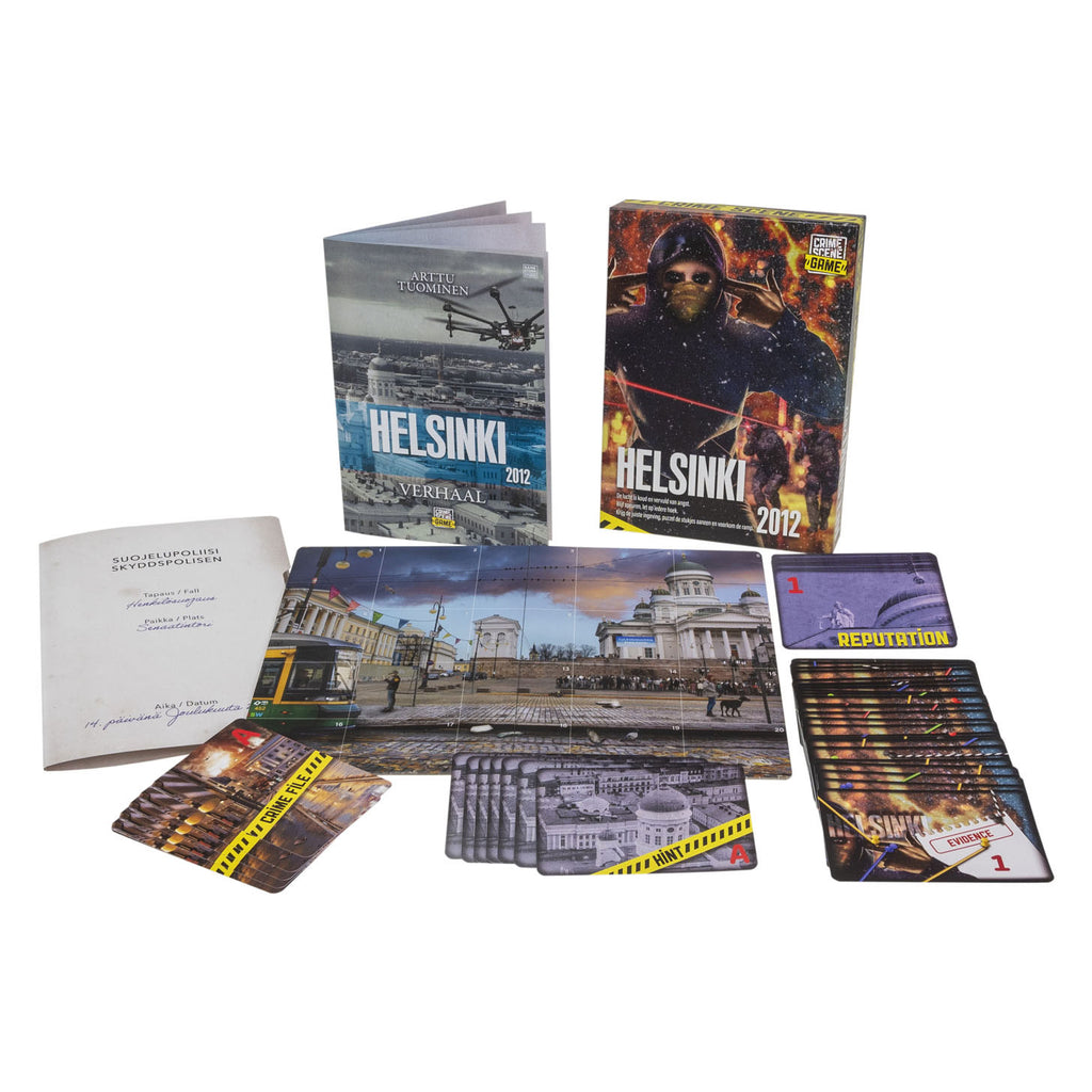 Tactic crime scene helsinki 2012 – bordspel – misdaadspel – scandinavisch mysterie vol stilte en spanning – diepgaand onderzoek en deductie – crime scene serie – game storm studio – 1 of meer spelers – vanaf 18 jaar