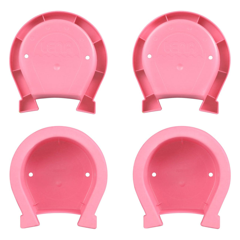 Roze loopklossen met hoefijzer afdruk