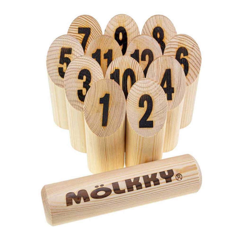Tactic mölkky go – vang- en werpspel - origineel fins houten werpspel in handige draagbare doos – duurzaam grenenhout – met gratis score-app