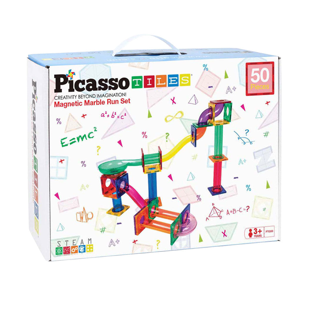 Selecta Picassotiles Kugelbahn - magnetische Bausteine ​​- 50 Stück.
