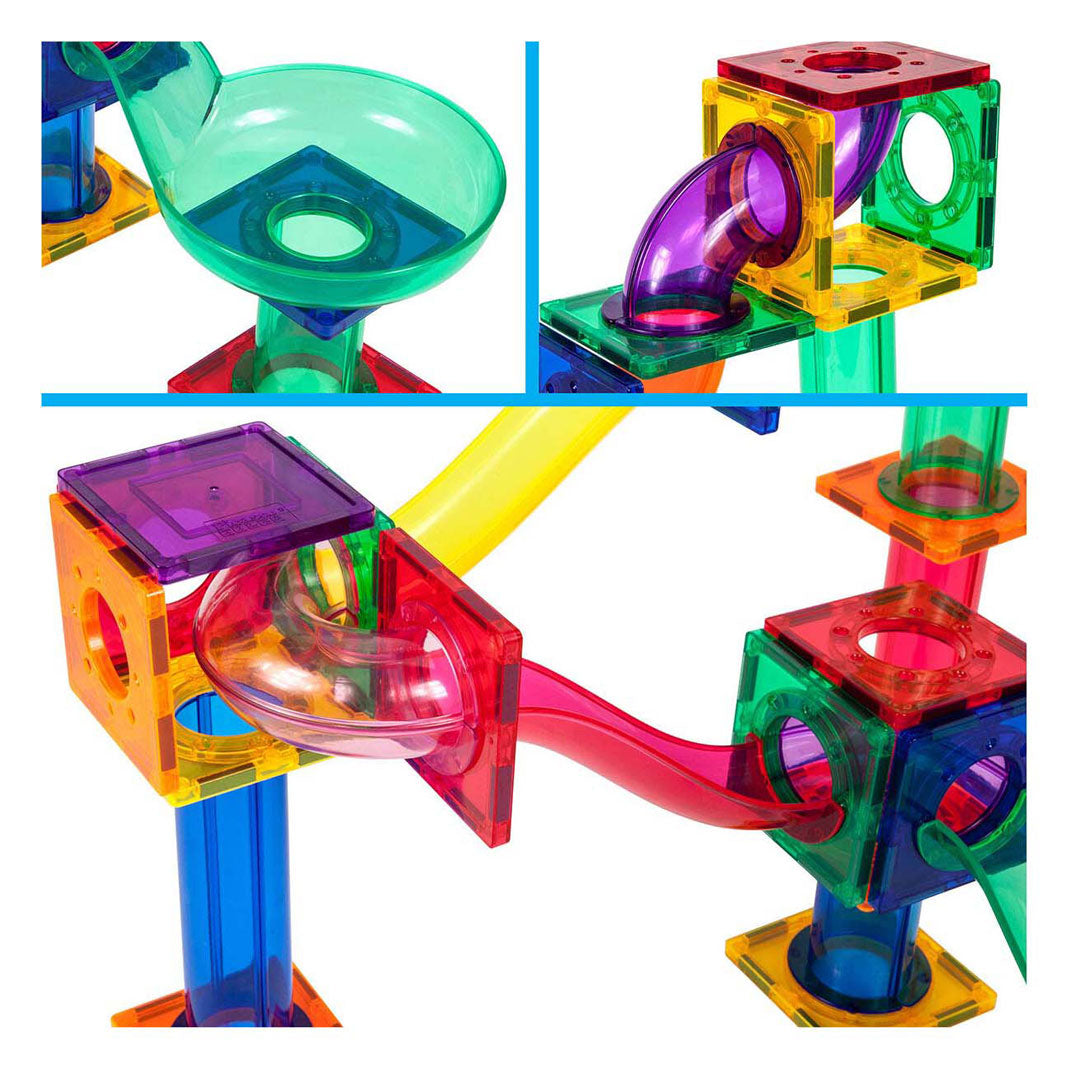 Selecta Picassotiles Kugelbahn - magnetische Bausteine ​​- 50 Stück.