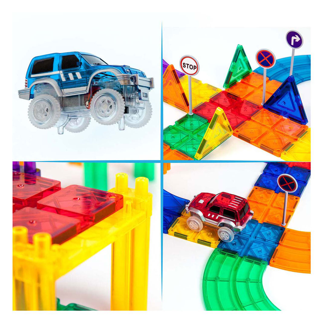 Selecta Picassotiles Rennstrecke - magnetische Bausteine, 50 Stück.