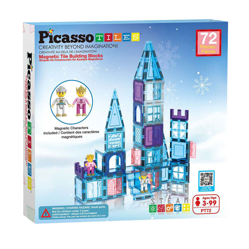 Selecta Picassotiles Winterthema - magnetische Bausteine, 72 Stück.