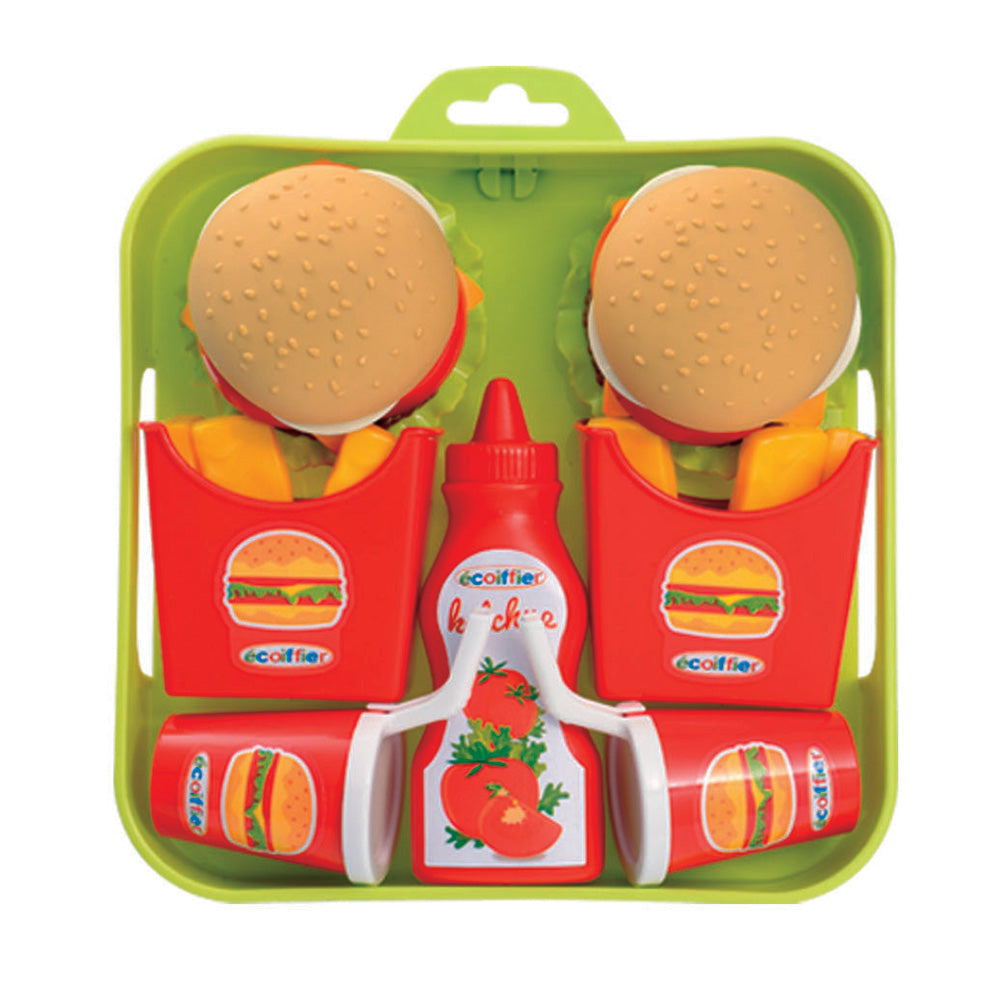 Ecoiffier 100% Chef Hamburger-Set auf Tablett