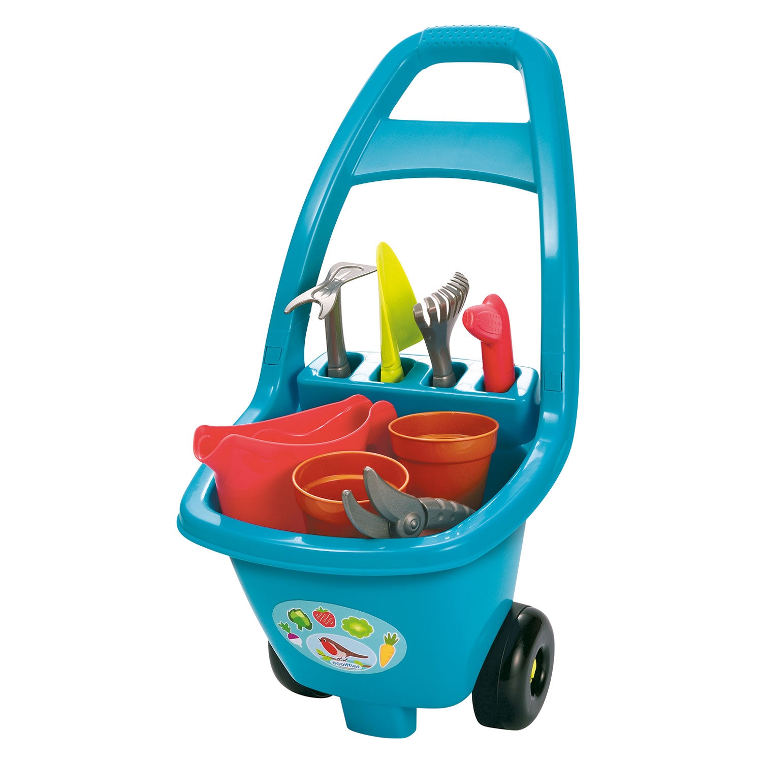 Ecoiffier-Wagen mit Gartengeräten