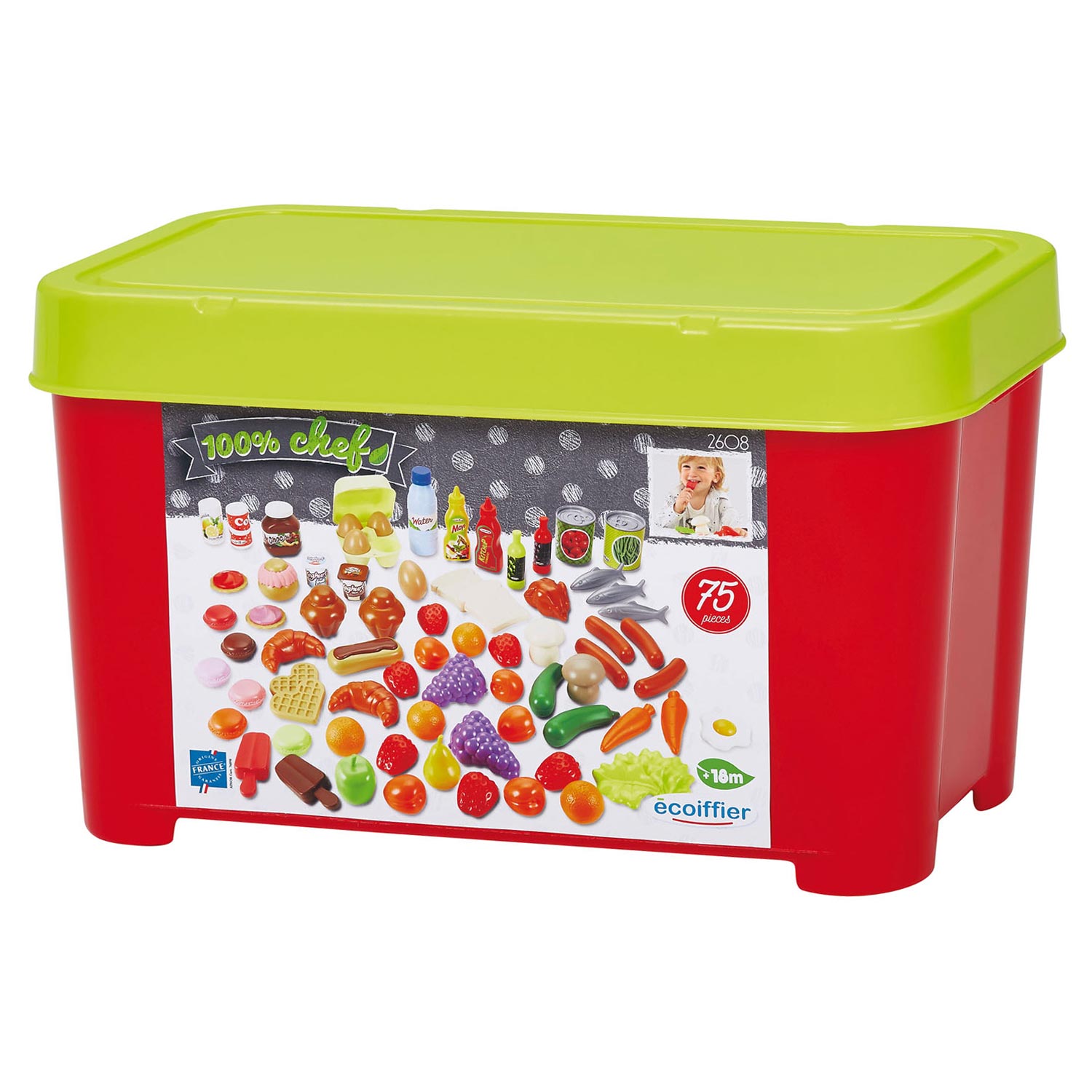 Ecoiffier 100% Kochspielzeug-Lebensmittel, 75dlg.