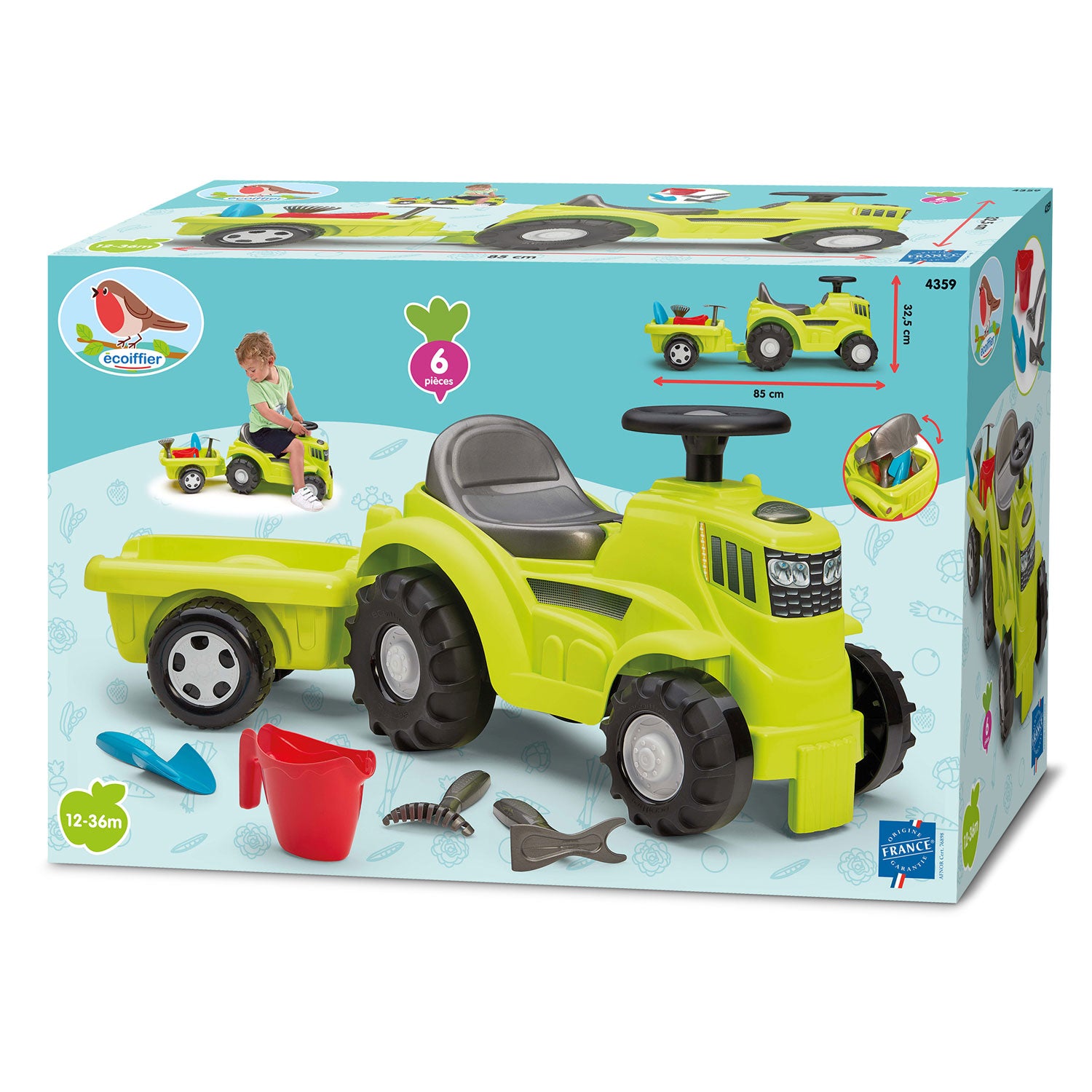 Ecoiffier Traktor mit Anhänger