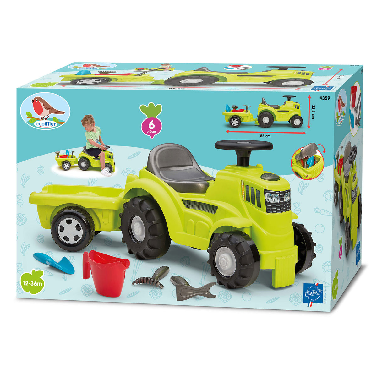 Ecoiffier Traktor mit Anhänger