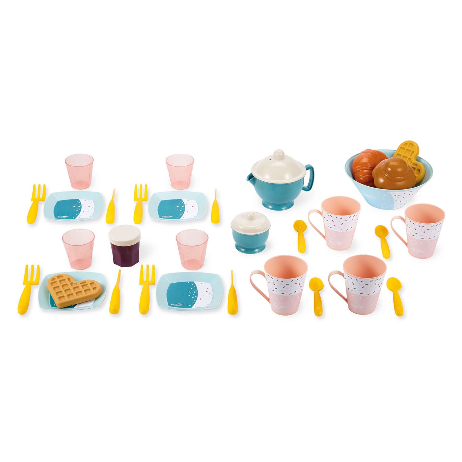 Ecoiffier Frühstücksspielset in Aufbewahrungsbox, 35-teilig.