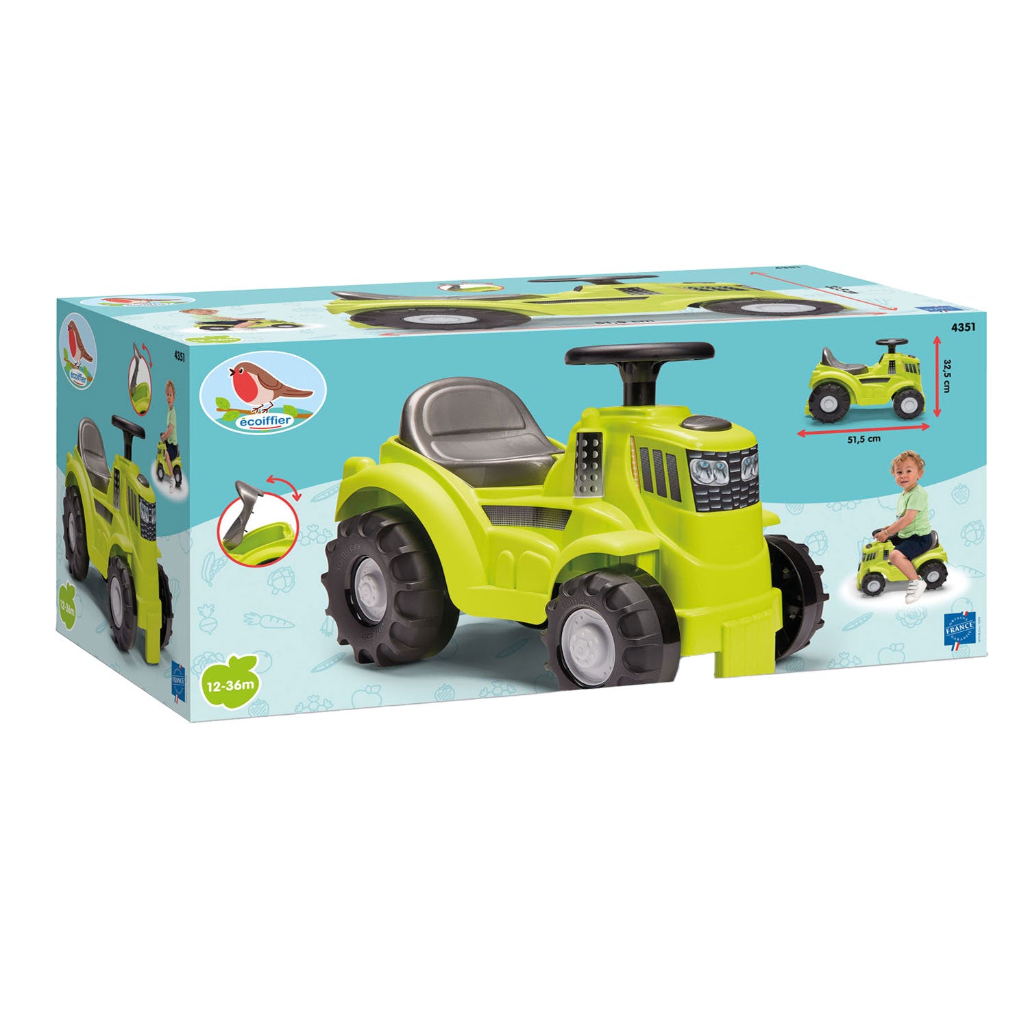Ecoiffier Laufwagen-Traktor grün