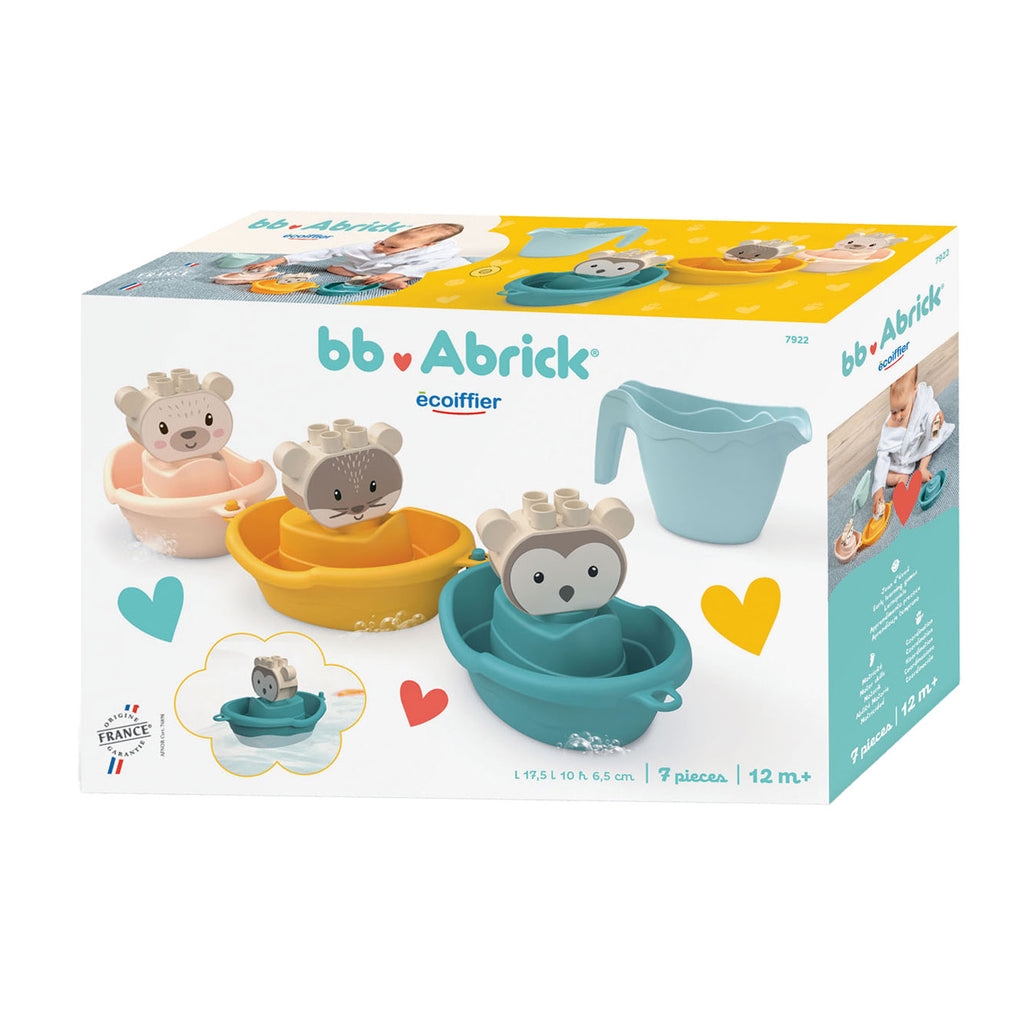 Abrick Badeboote Tiere mit Gießkanne, 7 Stück.