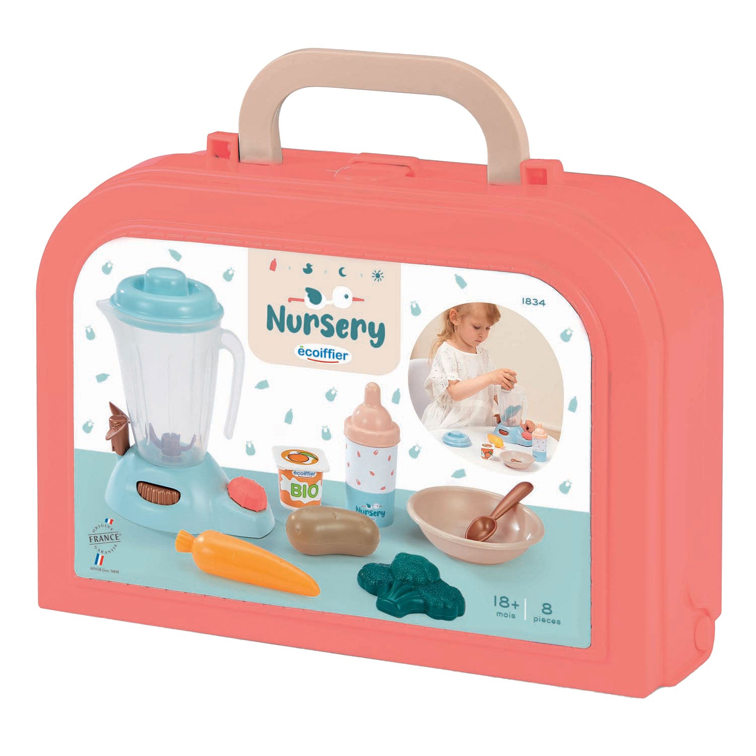 Ecoiffier care - Baby-Fütterungsset im Koffer, 8-teilig.