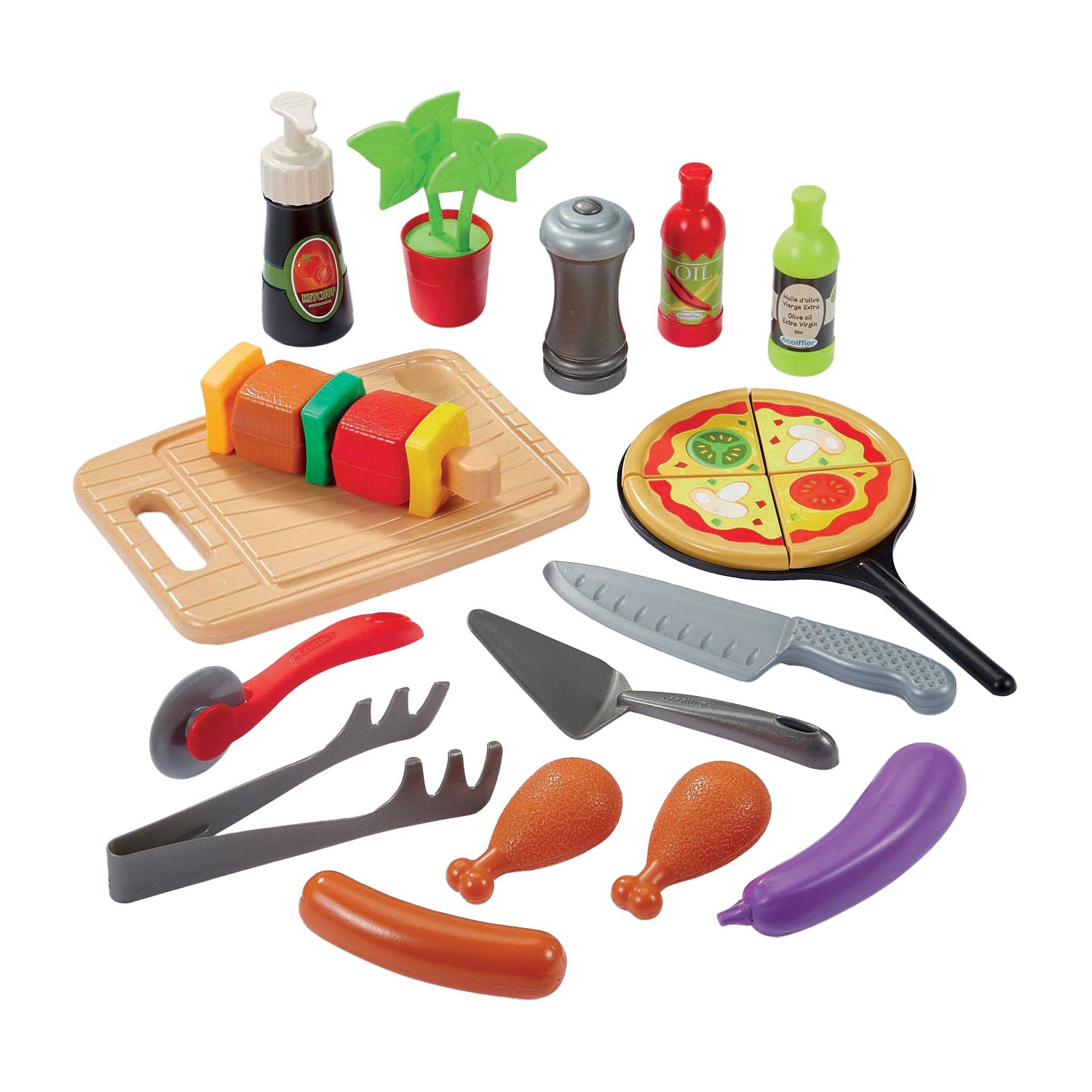 Ecoiffier zomer keuken met barbecue en pizzaoven - 27dlg.