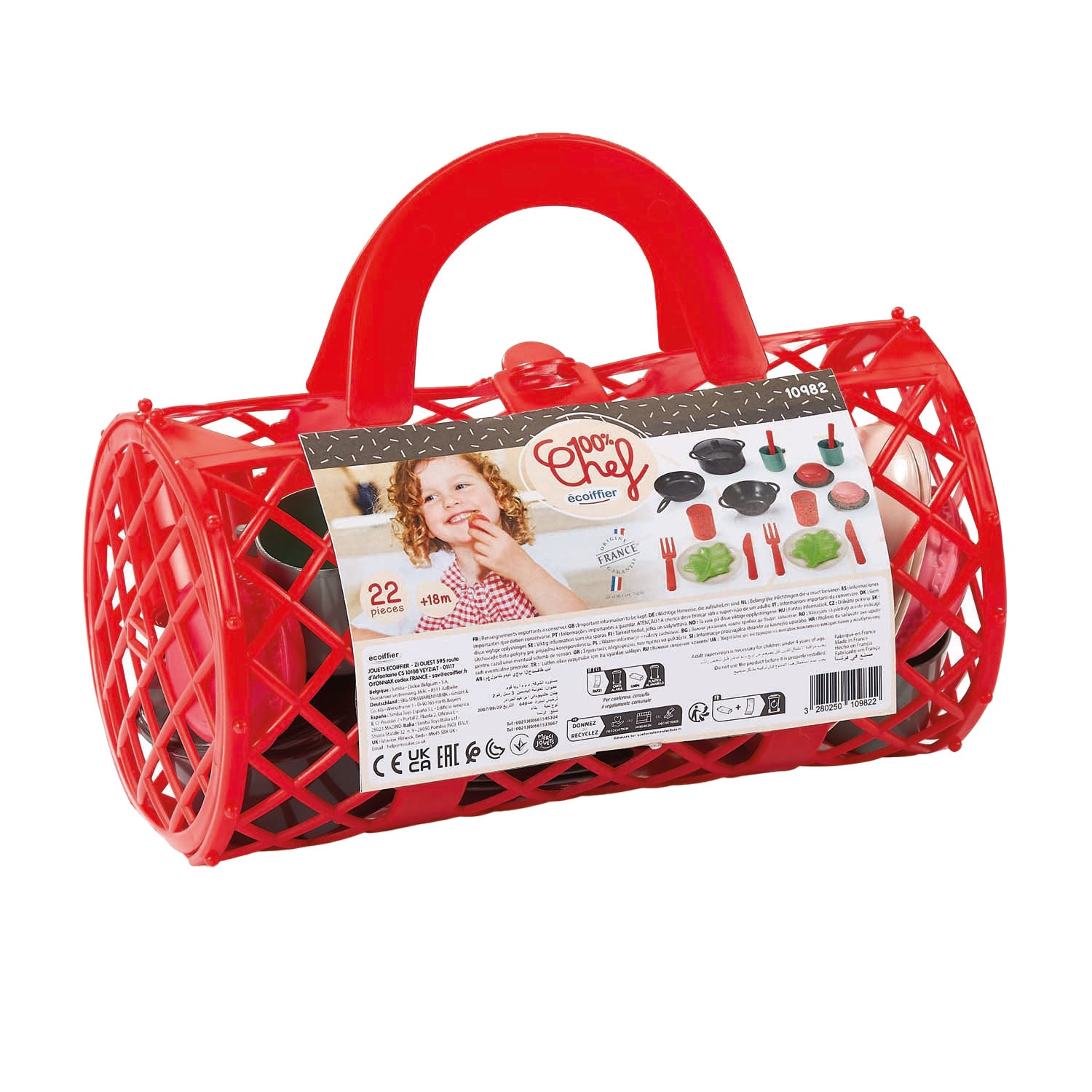 Ecoiffier 100% Kochtee-Set im Beutel, 22 Stück.