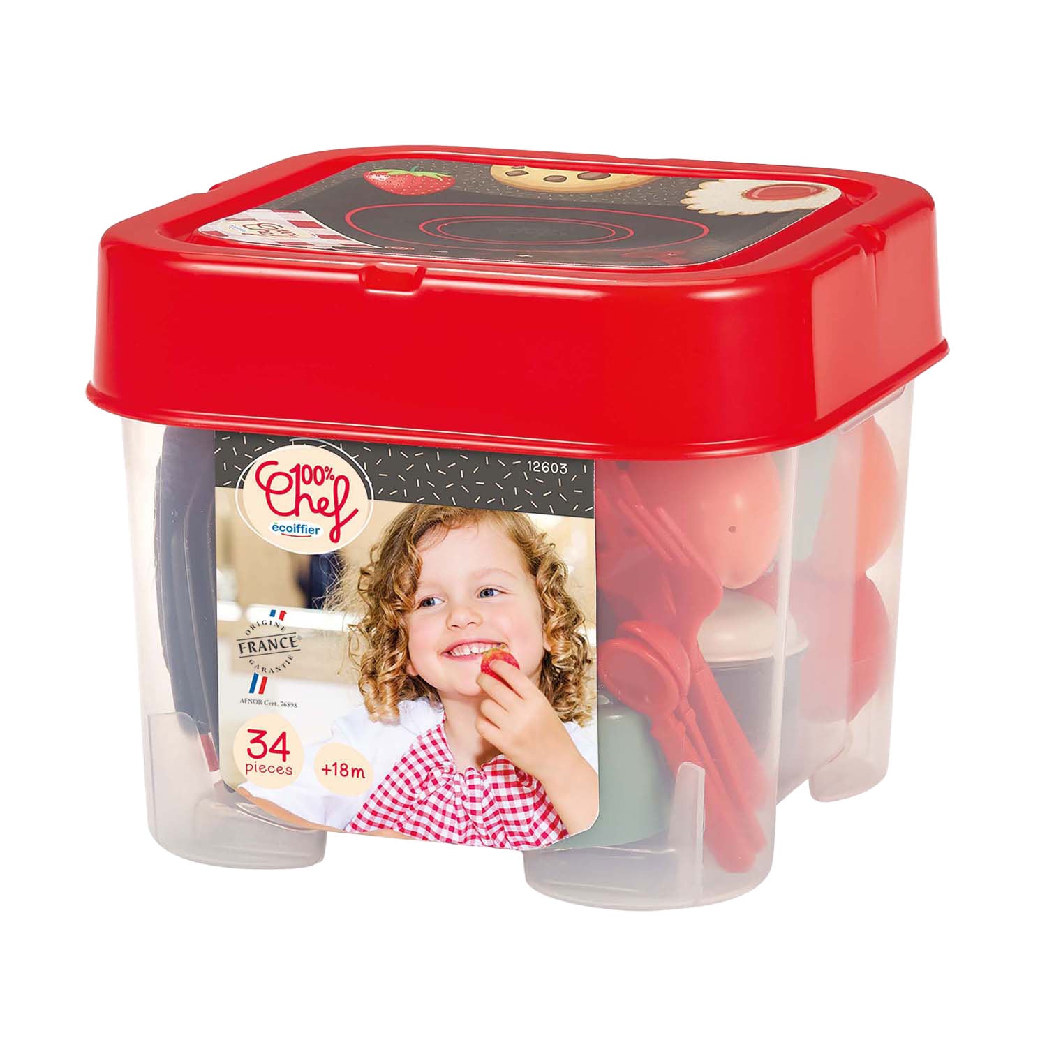 Écoiffier ecoiffier 100% chef eetset met speeleten - 34dlg.