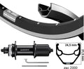 Kgs Hinterrad 28 Zoll (622) schwarz-rr Kassette V-Brake Centerlock 8-10-fach Schnellspanner