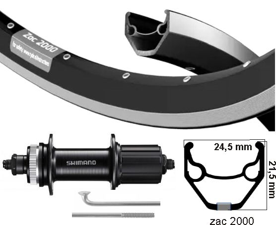 Kgs Hinterrad 28 Zoll (622) schwarz-rr Kassette V-Brake Centerlock 8-10-fach Schnellspanner