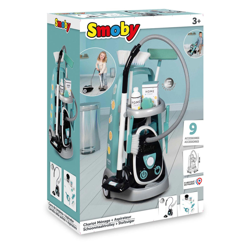 Smoby Reinigungswagen mit Staubsauger, 8-teilig.