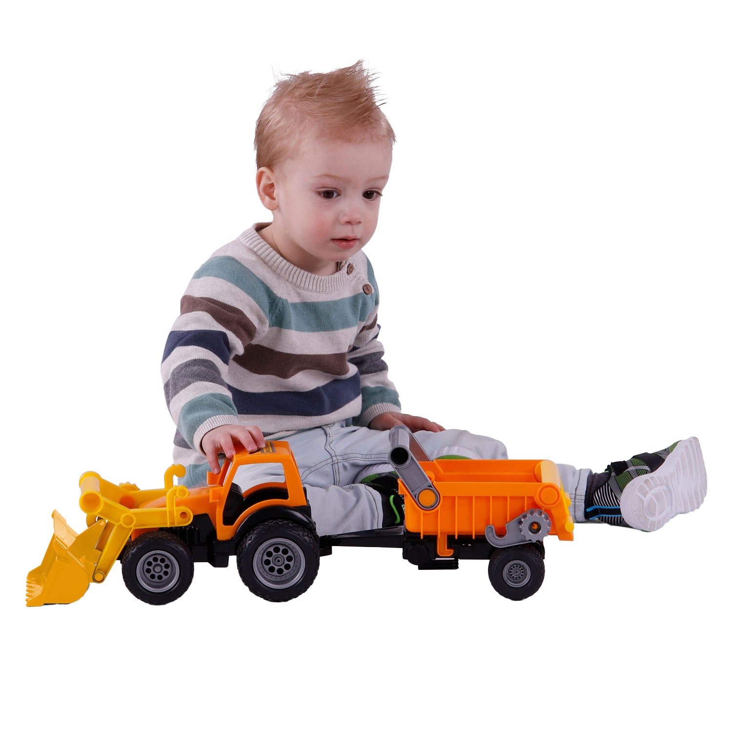 Cavallino tractor met voorlader en aanhanger