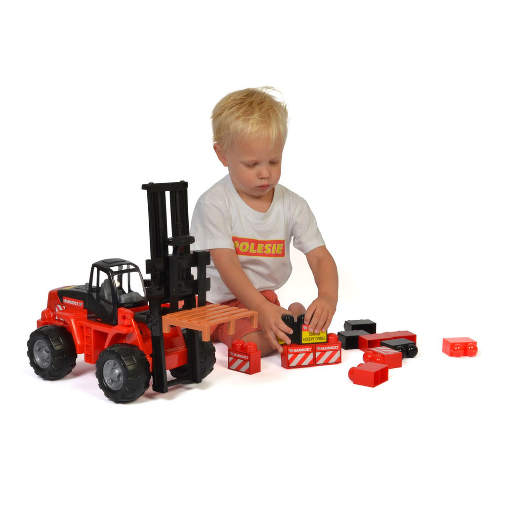 Mammoth Toys Mammut-Gabelstapler mit Bausteinen