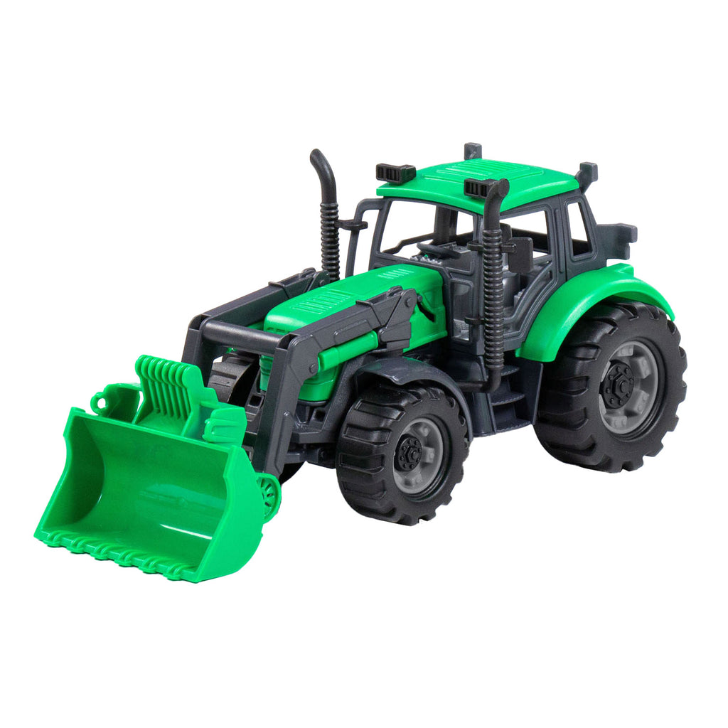 Merkloos cavallino tractor met shovel groen, schaal 1:32