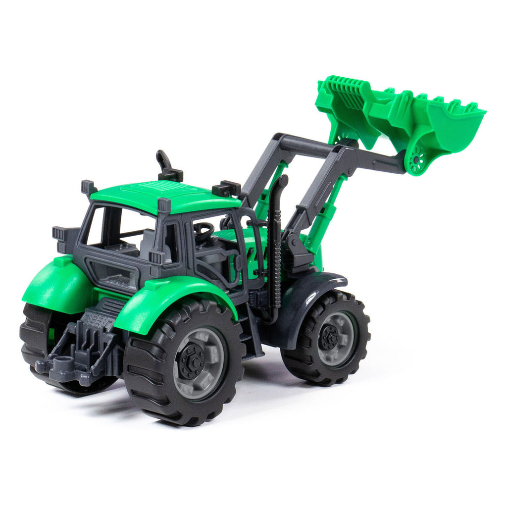 Merkloos cavallino tractor met shovel groen, schaal 1:32